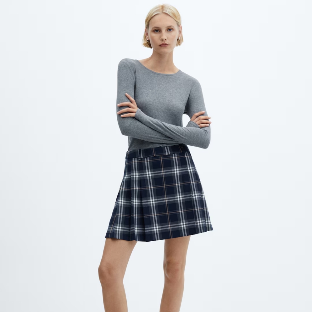 Mango Pleated Mini Skirt